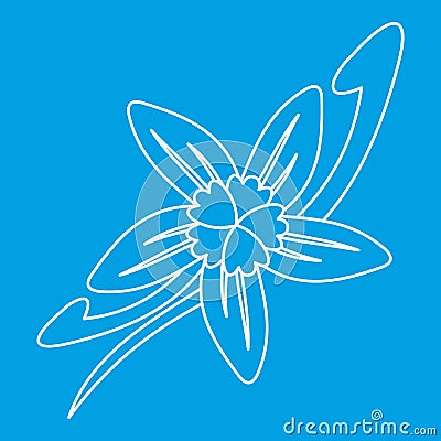 Vanilla flower icon, outline style Vector Illustration