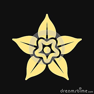 Vanilla Flower Icon On White Background. Vector Logo Vector Illustration