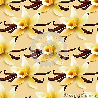 Vanilla flower vector background Vector Illustration