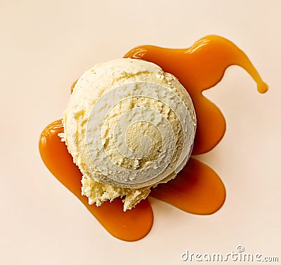 Vanilla ice cream ball Stock Photo