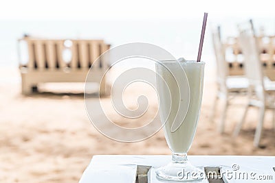 vanilla milkshake smoothie Stock Photo