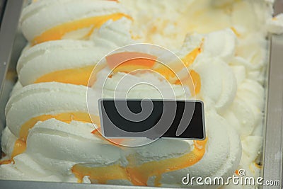 Vanilla orange Ice cream Stock Photo