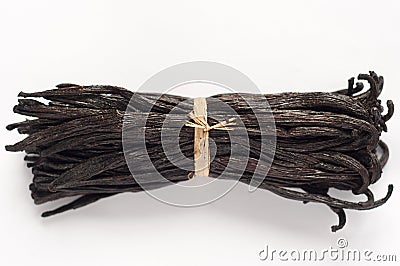 Vanilla pods bunch Stock Photo