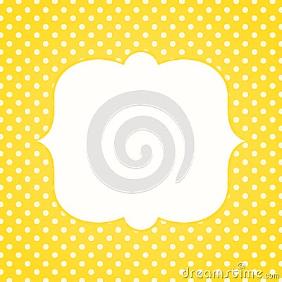 Vanilla polka dot sixties frame invitation card Stock Photo