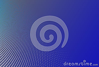 Vanishing dots vector abstract background in dark blue minimal style and place for text, technology theme halftone points gradient Vector Illustration