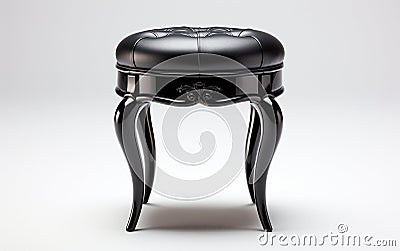 A vanity stool black on a white background -Generative Ai Stock Photo