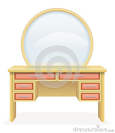 Vanity table modern furniture vector illustration Vector Illustration