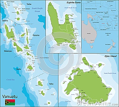 Vanuatu map Vector Illustration