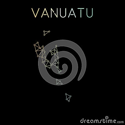 Vanuatu network map. Vector Illustration