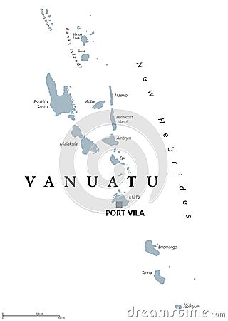 Vanuatu political map Vector Illustration