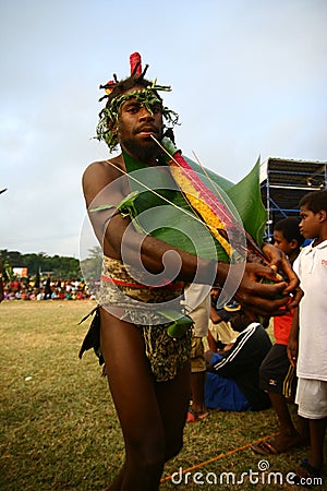 Vanuatu tribal village man Editorial Stock Photo