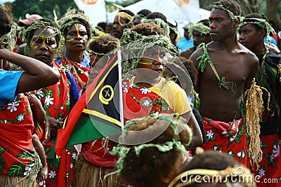 Vanuatu tribal villagers Editorial Stock Photo