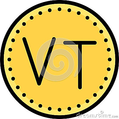Vanuatu vatu coin icon, currency of Vanuatu Vector Illustration