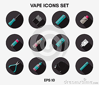 Vape icons set Vector Illustration