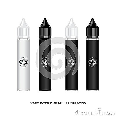 Vape liquid plastic bottle packaging mockup. Vector illustration. Vector Illustration