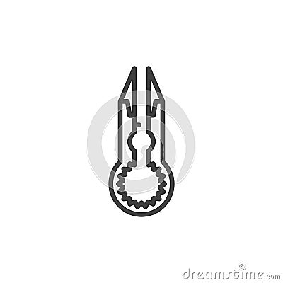 Vape shear scissors line icon Cartoon Illustration