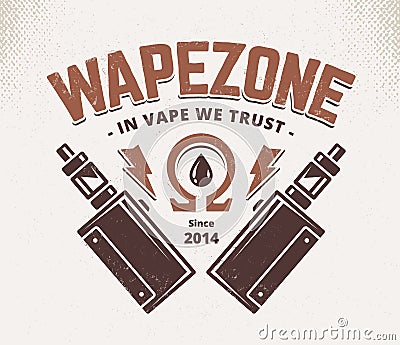 Vape Shop Emblem Vector Illustration