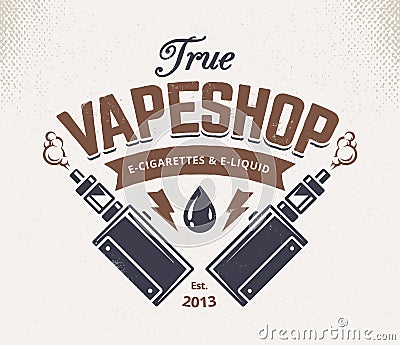 Vape Shop Emblem Vector Illustration