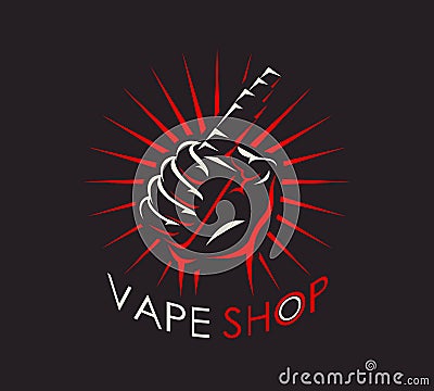 Vape shop logotype Vector Illustration