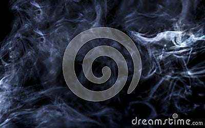 Vape Smoke on Black Background Stock Photo