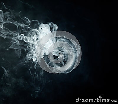 Vape trick jellyfish on black background close up Stock Photo