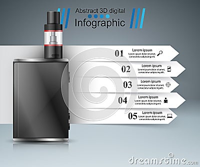 Vape, vaper, smoke - business infographic. Vector Illustration