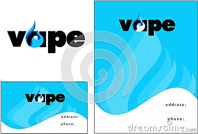 Vape, vapor bar logo, Business Card, Flyer Design Vector Illustration