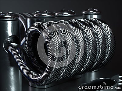 Vaping atomizer with clapton coil. 3d rendering Stock Photo