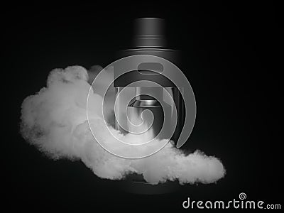 Vaping atomizer wrapped with white vape isolated. 3d render Cartoon Illustration