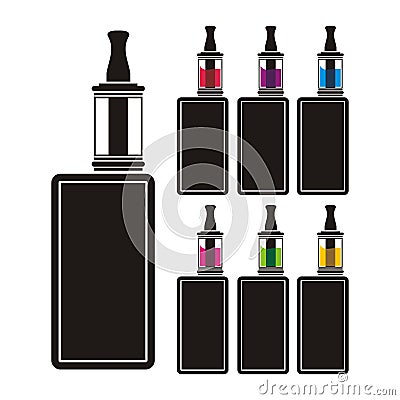 Vaping device - colorful liquid Vector Illustration