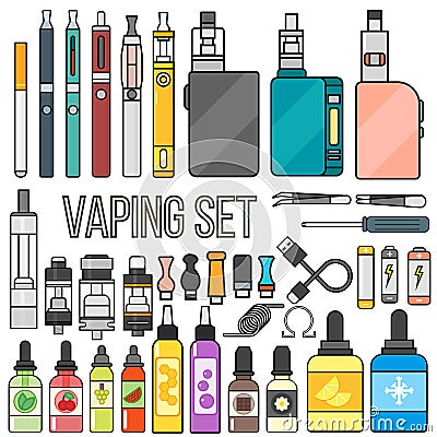 Vaping set vector. Vector Illustration