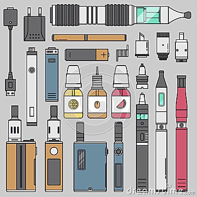 Vaping set vector. Vector Illustration