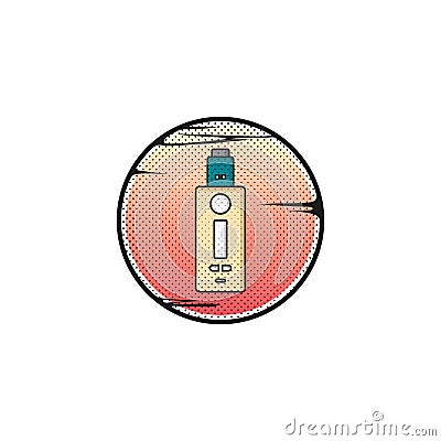 Vaporizer electric cigarette vapor vape mod Vector Illustration