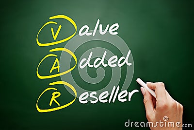 VAR - Value Added Reseller acronym, business concept background Stock Photo