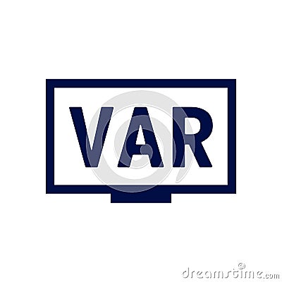 VAR, Video Assistant Referee icon for soccer or football match. Vector Illustration