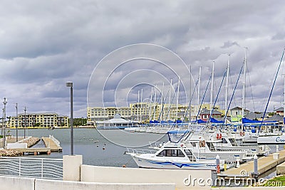 VARADERO, CUBA - JANUARY 05, 2018: Yacht club, many yachts moore Editorial Stock Photo