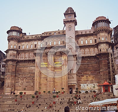 Varanasi or Banaras ganga ghat, Uttar Pradesh, India Editorial Stock Photo