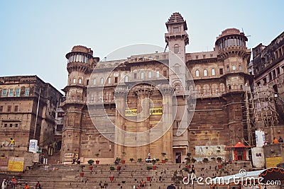 Varanasi or Banaras ganga ghat, Uttar Pradesh, India Editorial Stock Photo