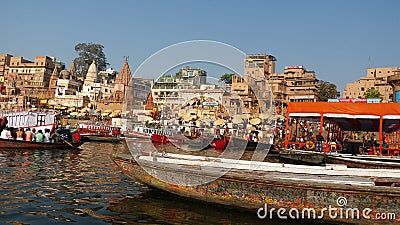 Pilgrim place River ganga and Varanasi Editorial Stock Photo