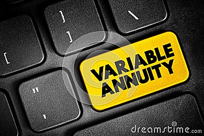 Variable Annuity - type of annuity that can rise or fall in value based on the performance of its underlying investment portfolio Stock Photo