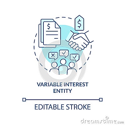 Variable interest entity turquoise concept icon Vector Illustration
