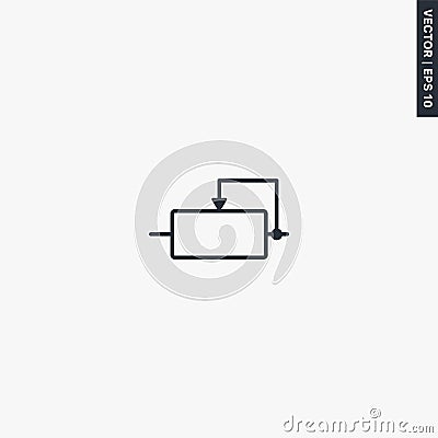 Variable resistor, linear style sign for mobile concept and web design Vector Illustration