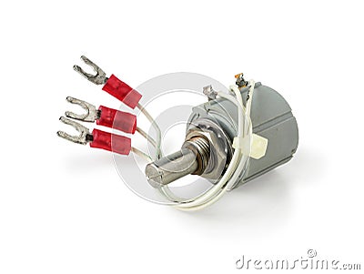 Variable Resistor Potentiometer isolated on white background clipping path Stock Photo