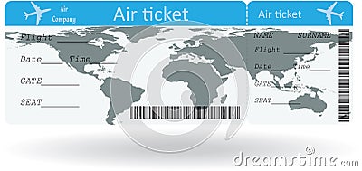 Variant of air ticket Vector Illustration