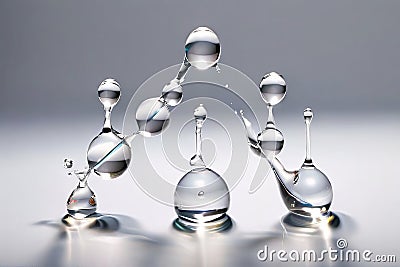 variant a cluster of small semi transparent drops each with diff Stock Photo