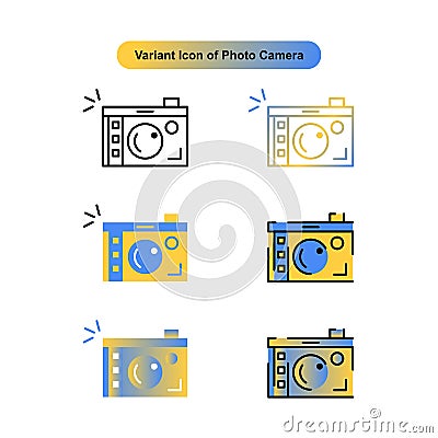 Variant Icon of photo camera free for commercial use Vector Illustration