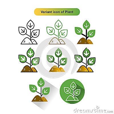 Variant icon of plant free for commercial use Vector Illustration