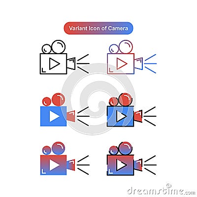 Variant icon style of camera free for commercial use Vector Illustration