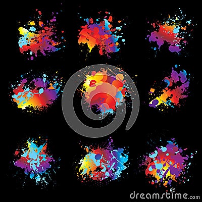 Variation ink spray nine Vector Illustration