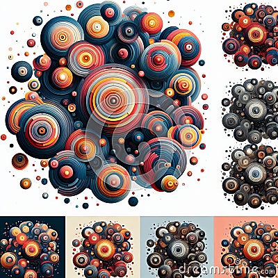 Variations of the above using different color palettes shapes an Stock Photo
